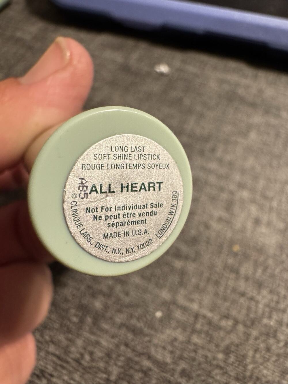 CLINIQUE Long-Last ALL HEART Full-Size Lipstick Green Tube New